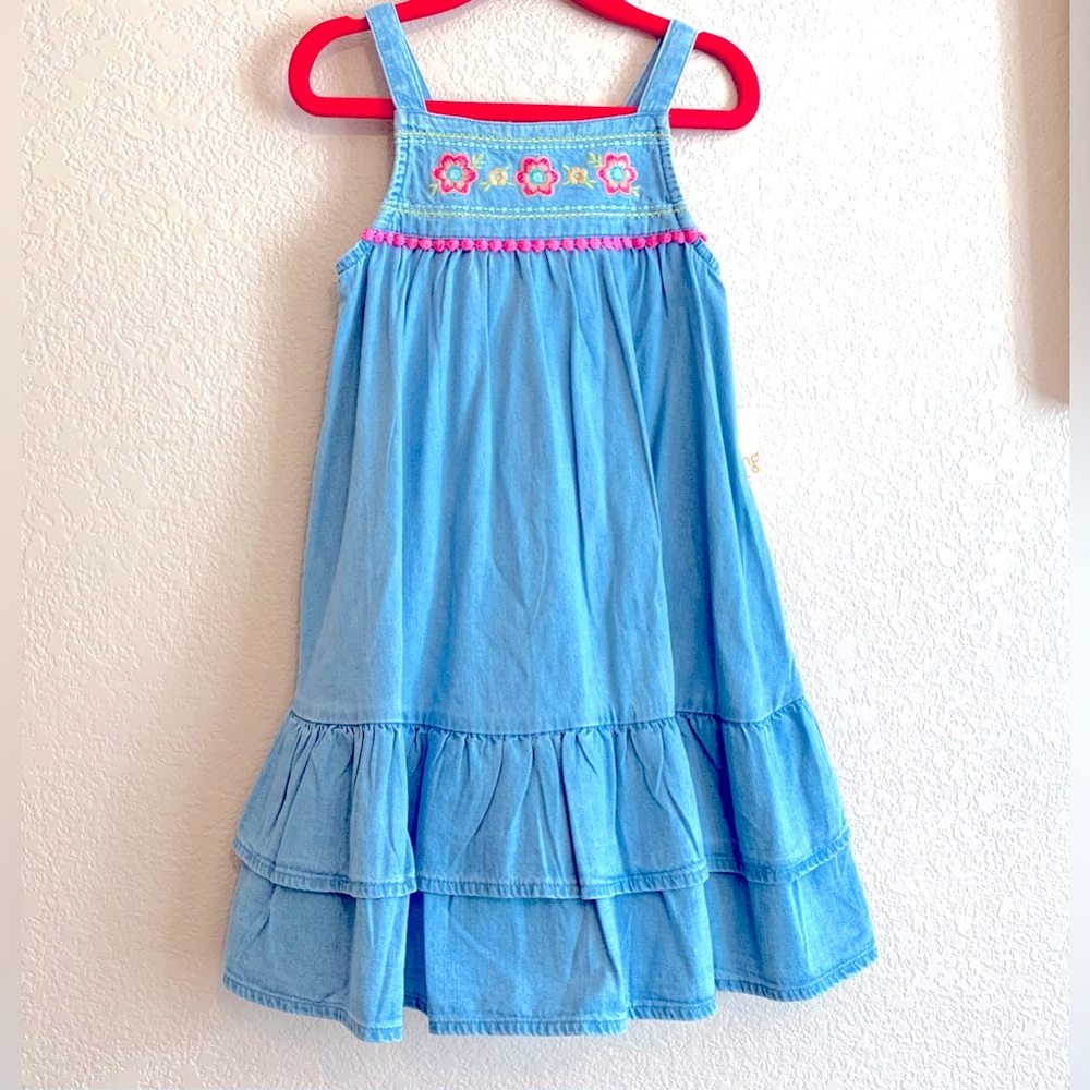 Brand New! Adorable Sundress Toddler Girls Size 4T Light Blue Denim